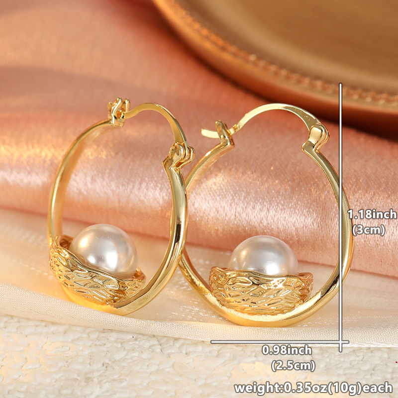 Exquisite Bird's Nest Earrings with Shiny Beads